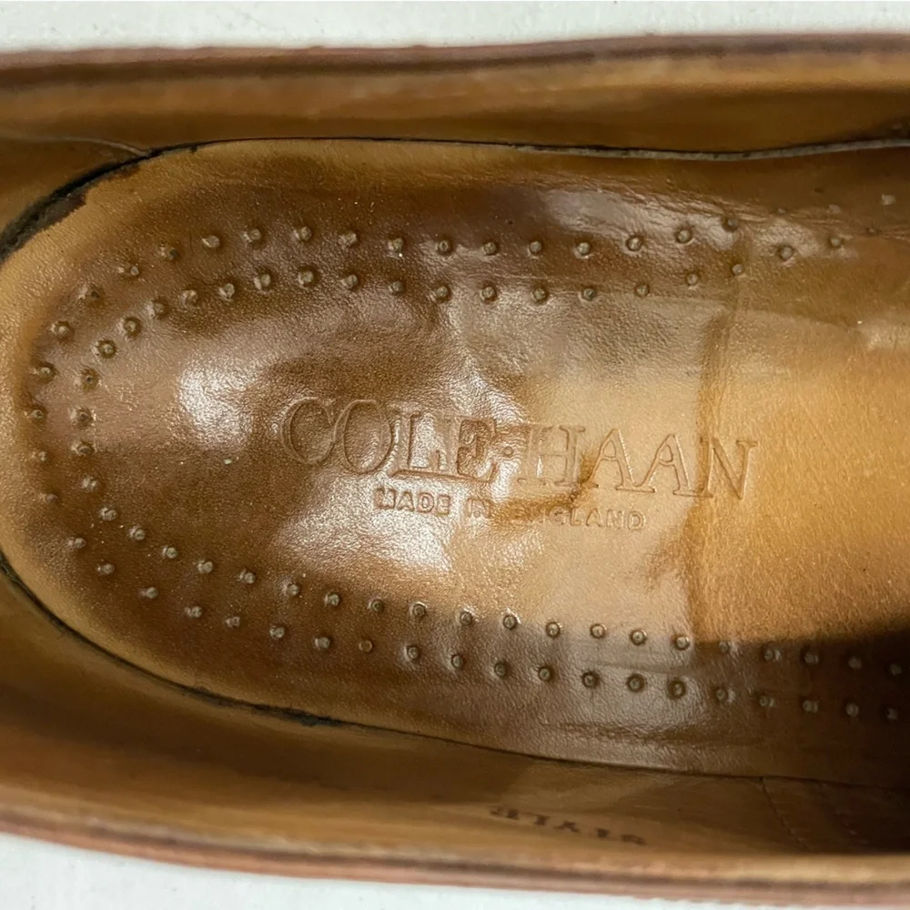 Cole Haan Made in England Vintage Hand Lasted Wingtip Oxfords in Brown UK‎ 9